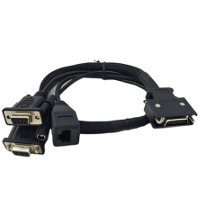 RJ45 Y Splitter Cable MDR Connector to DB 9pin Adapter Cable SCSI 26 Pin VGA Cables Projector Computer Monitor Gold Plated Black
